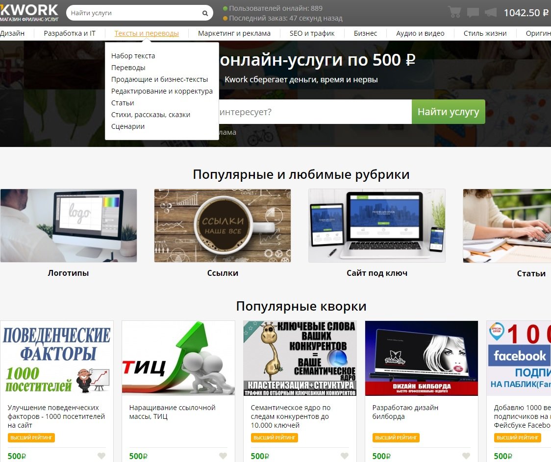 кворк работа копирайтером